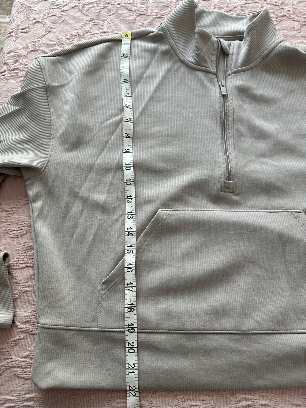 All in Motion Half Zip Beige Sweatshirt - Picture 10 of 11